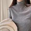 women's Thick Cashmere Half Turtleneck Top Slim Fit Solid Color Stretchy Long Sleeve Basic T Shirt