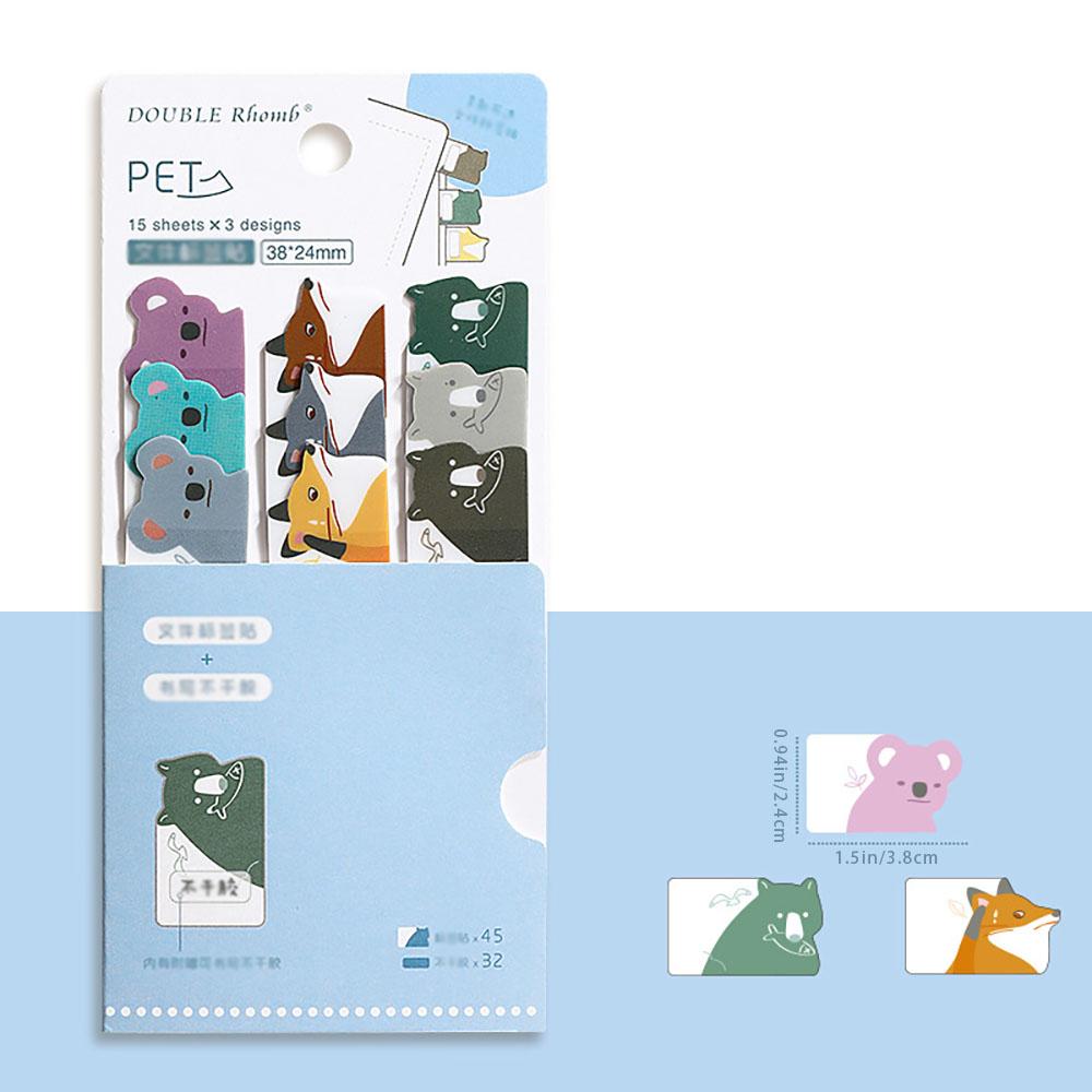 Cute cartoon animal alien index stickers, student notes, comments, categorized tags, sticky notes, stickers