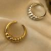 925 Silber Verdrehte Croissant Ringe für Damen Herren Minimalistisch Klobig Geometrische Textur Vintage Schmuck Geschenk