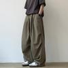 Summer Vintage Cityboy Loose Wide Leg Pants Men Women Casual Straight Leg Long Trousers Folded Pure Color Versatile Comfortable