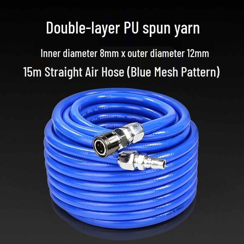 High-Pressure PU Air Hose with Quick Connect - 5*8/10*6.5/12*8, Pneumatic Air Compressor and Pump Compatible