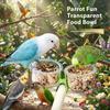 Vogelstange Stand Transparenter Vogelkäfig Futterspender Mit Clip Rutschfest Papageien-Futternapf Kunststoff Verschleißfester Futterbecher Papagei