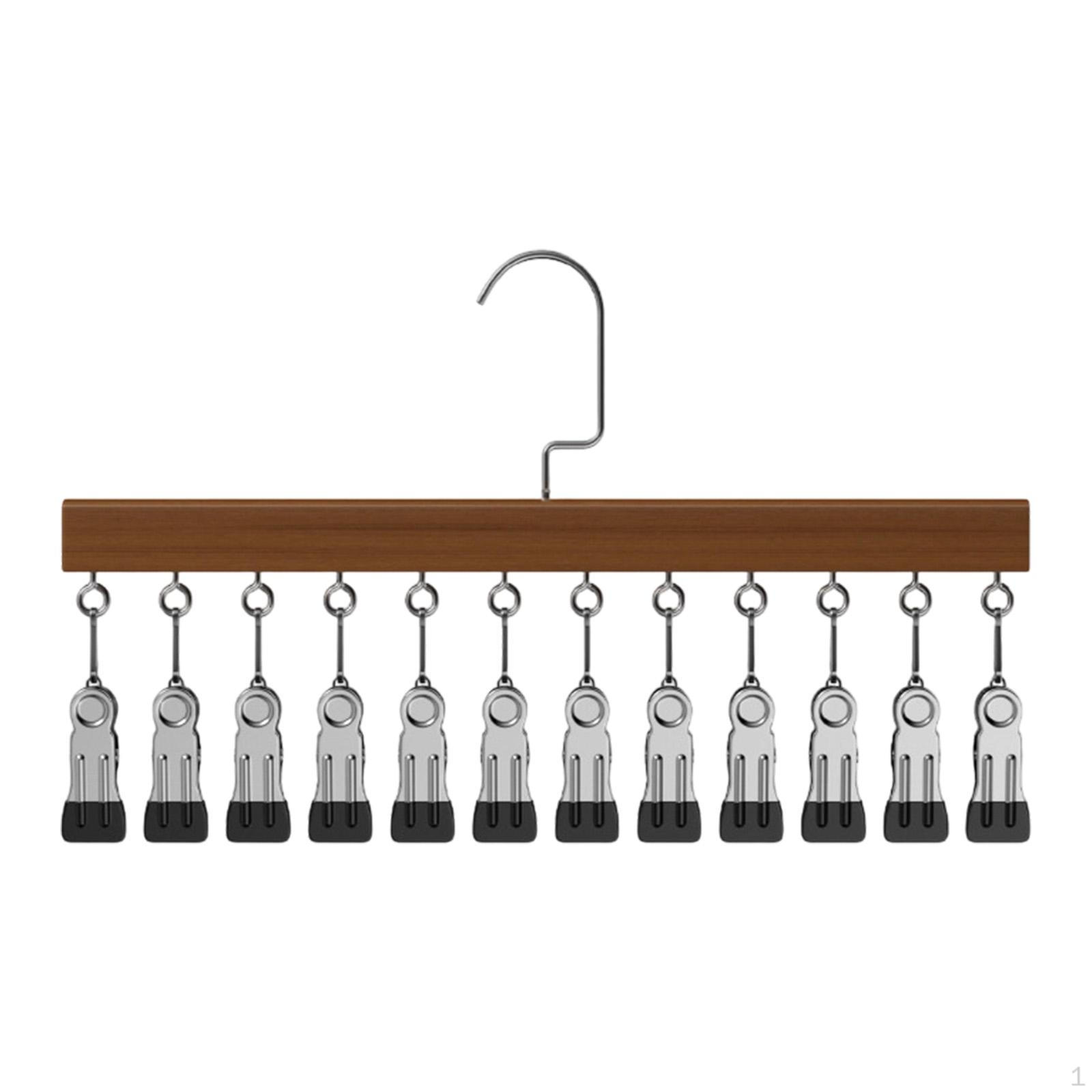 Clothes Hanger with Clips,Hanging Drying Rack,Drying Storage Closet Organizer Laundry Hangers