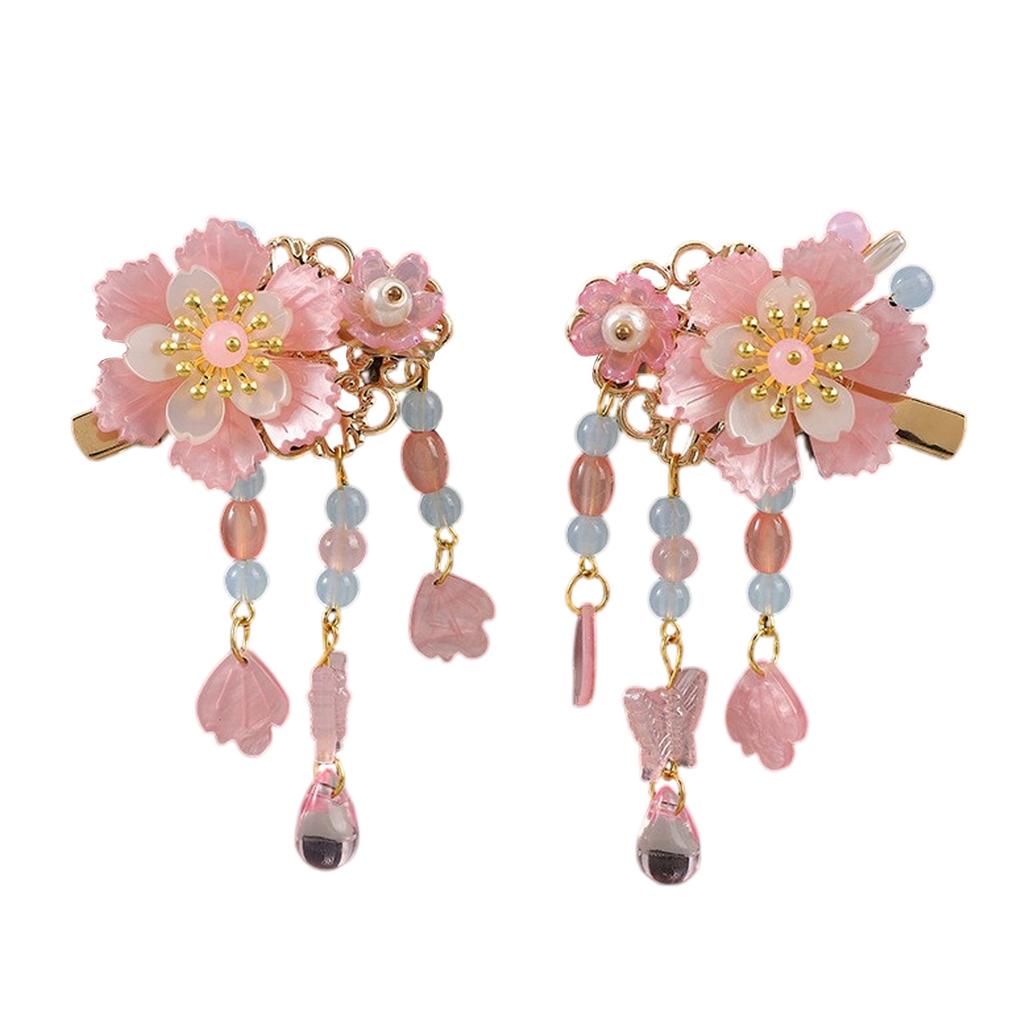 Yueshu Girls Hanfu Headdress Children's Ancient Costume Princess Tassel Hairpin Chinese Little Girl Ancient Hairpin Headdress.