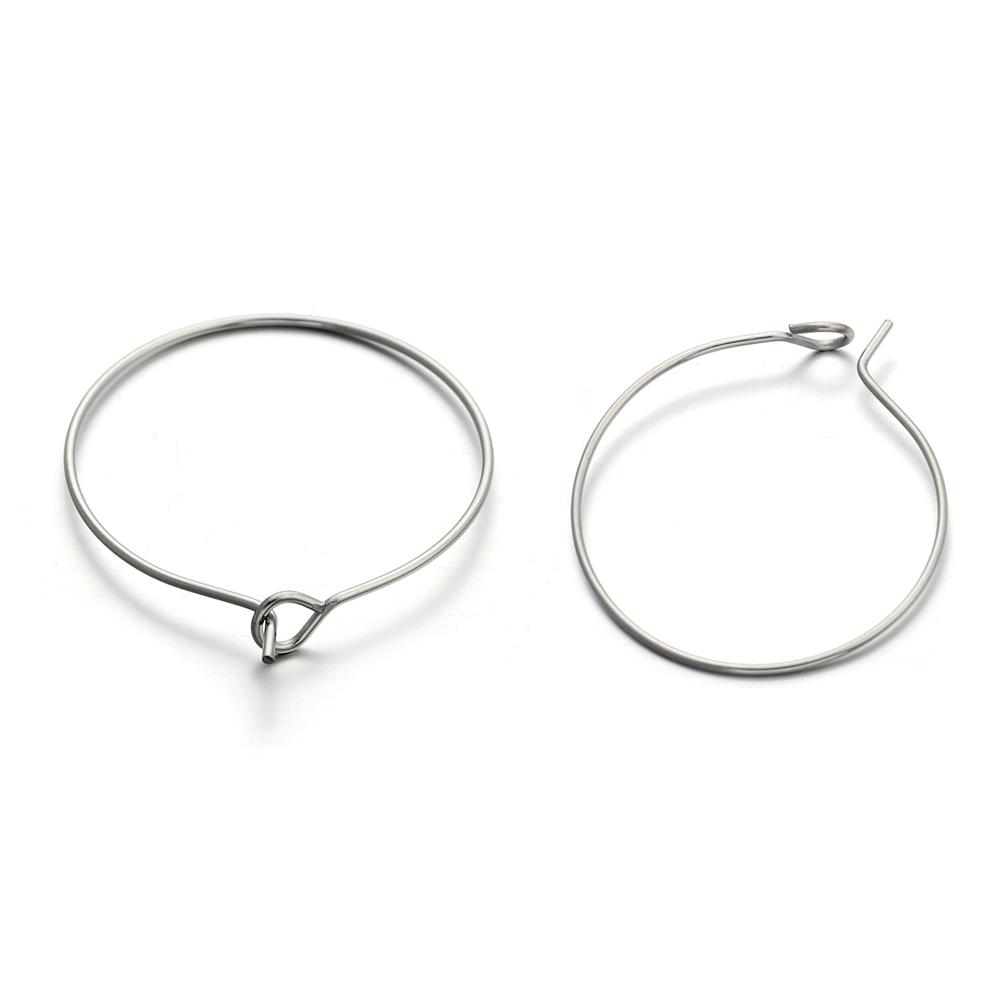 20pcs/lot Gold Stainless Steel Big Circle Wire Hoops Loop Earrings High Quality for DIY Dangle Earring Jewelry Making Supplies