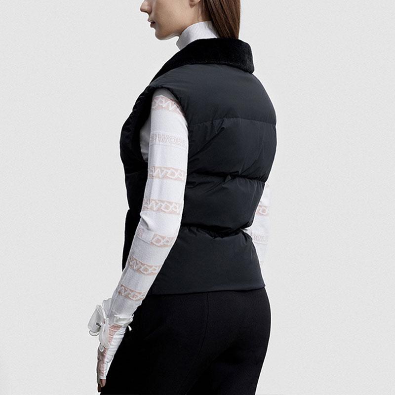 FILA Golf Series Solid Color Polo Neck Golf Down Vest Women vest Deep-Black A11W345902F-BK