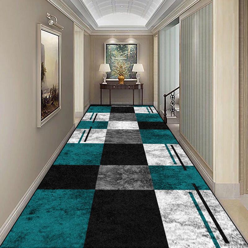 Nordický geometrický vzor Dlouhý koberec do chodby Protiskluzový koberec na schodiště Hotelová hala Chodbový běhoun Omyvatelný Pokojový dekor Podložky na podlahu