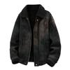 Men's 2025 Winter Warm Lambswool Jacket - Thick, Solid Color, Loose Fit