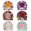 New Baby Print Hat, Baby Cute Flower Boneless Fetal Hat, Children's Knotted Indian Hat
