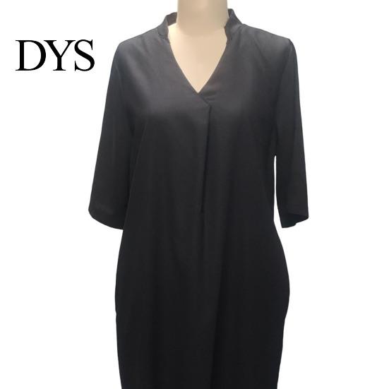 Lightweight Women Dress Summer Deep V Neck Three Quarter Sleeves Ankle Length Solid Color Thin Loose Side Slit A-line Casual Daily Vacation Beach Maxi