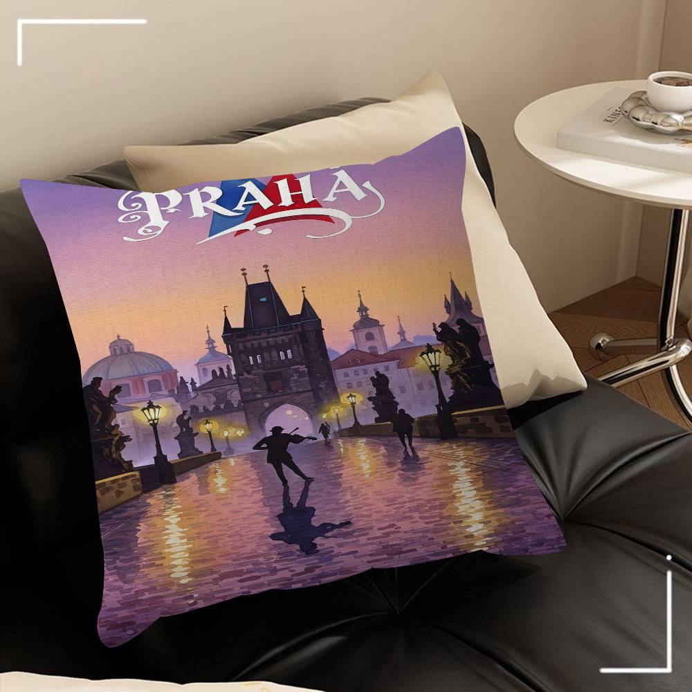 World Famous Tourist Cities Cushion Cover Inches Farmhouse Decor Home Throw Pillow Covers For Couch Decorations