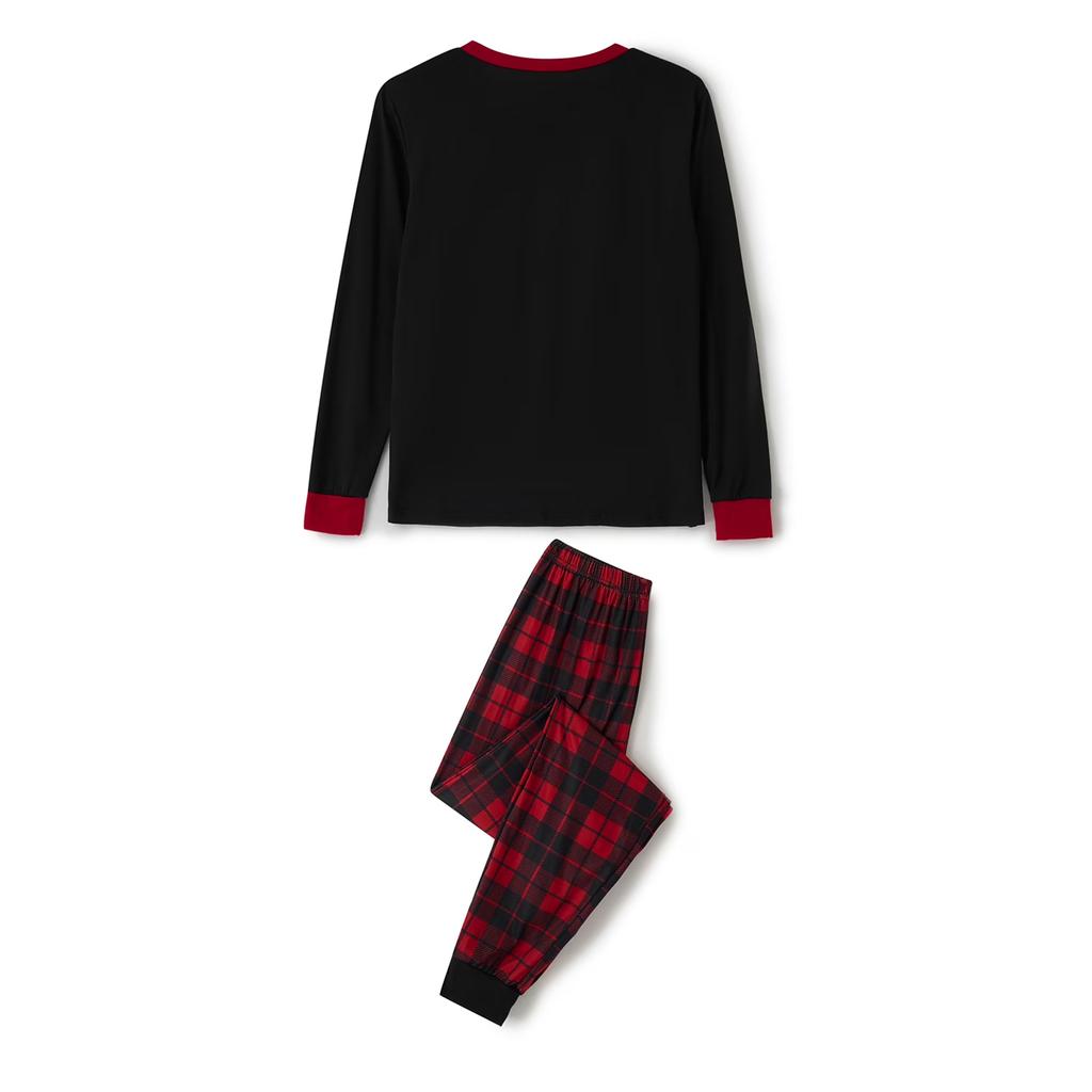 Family Matching Christmas Plaid Loungewear Set with Long Sleeve Top and Pants