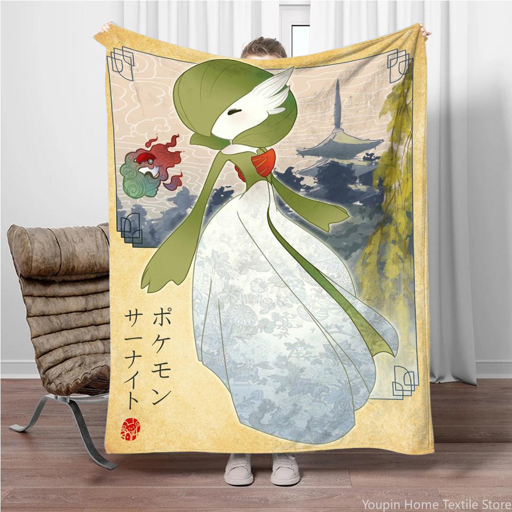 Pokemon Cartoon Retro Charizard Anime Flannel Blanket Pikachu Figures Home Sofa Lunch Break Blankets Children Student Kids Gifts