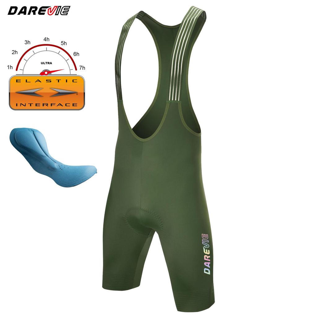 2024 Darevie Cycling Bib Shorts with Double Arrow Pad, Slim High-Stretch Material, One-Piece Leg Opening