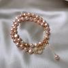 Romantic Pink Baroque Freshwater Pearl Choker Necklace For Women With Gold OT Toggle Clasp Pendant Jewelry