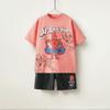 Baby Boy Short Sleeve Set Lion Marvel Spider Man Double Sided Printed Casual 2-piece Set Summer Slimming Set Popular