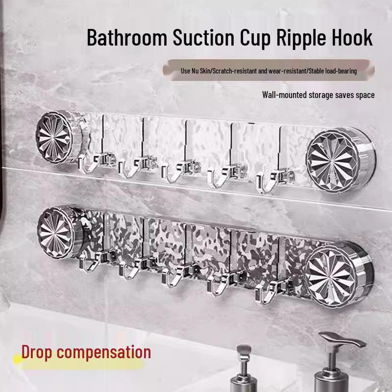 Rotating Suction Cup Bathroom Hooks - No Drill Towel Storage Shelf
