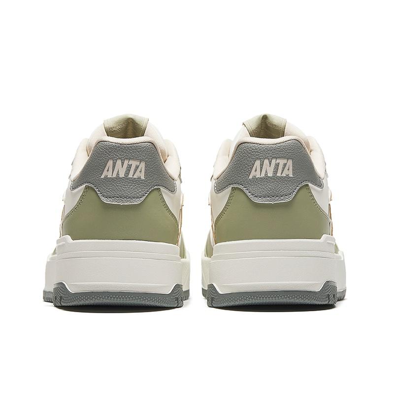 Anta 982 Slip Resistant Abrasion Resistant Low top Skateboard Shoes Men's White Green Brown 112448068-7