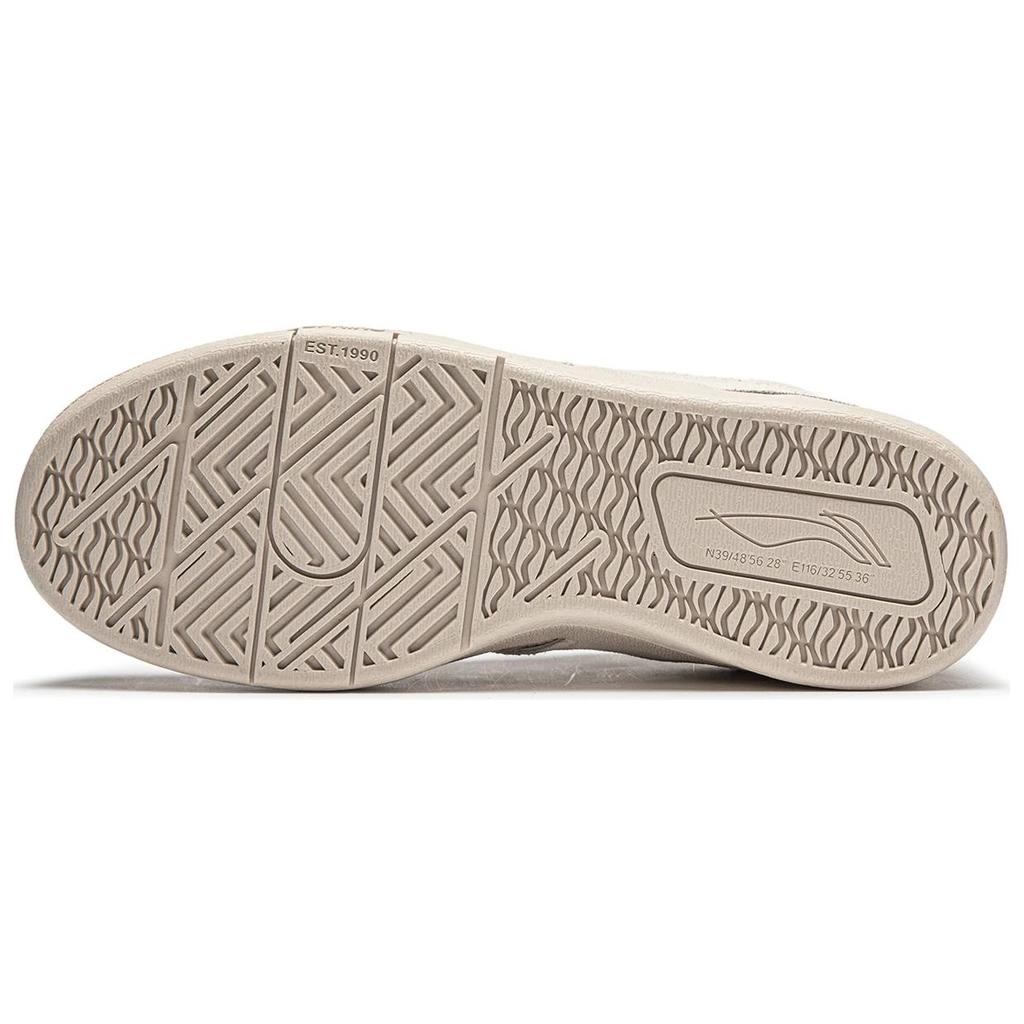 Li Ning Zheng Rong 92S Comfortable Simple Non-Slip Lightweight Low-Top Skate Shoes Women Sneakers Beige AEPU024-1