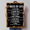 Rules of Life Tinplate Poster Custom Wall Art Vintage Metal Signs Retro Tin Plaque for Interior Decoration Living Room Decor