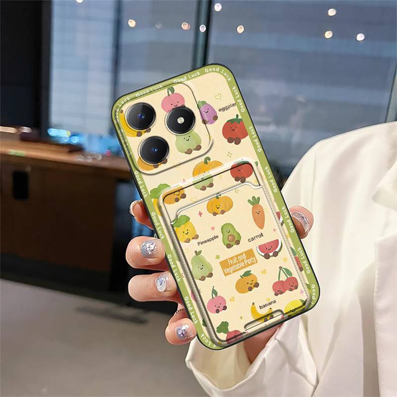 Dirt-resistant Card slot Phone Case For Realme C63 4G/C61 4G protective Fashion Design Anti-knock Graffiti Soft case TPU
