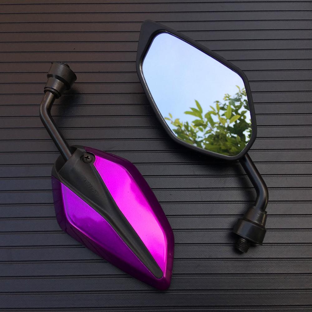 2Pcs/Pair Motorcycle Mirror Scooter E-Bike Rearview Mirrors Electrombile Back Side Convex Mirror 10mm Carbon Fiber