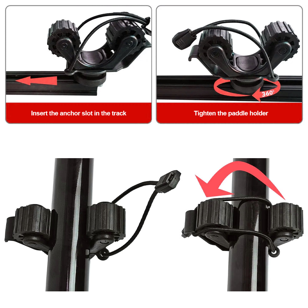2Pcs Kayak Paddle Holder Kayak Track Mount for Holding Standard Paddle Oar Holder Kayak Rail for Fishing Rod Accessories