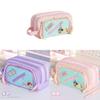 Style Dopamine Collie Dog Large Capacity Pen Bag With Magic Tape For Stationery Storage
