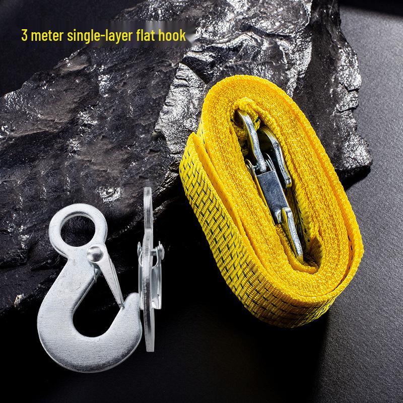 Double-Layer Thickened Car Tow Rope with Eagle Hook for Emergency Towing