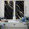 2Pcs Black Gold Marble Window Curtains Suitable For Bedroom Bathroom Living Room Window Drapes Gold Modern Design Art