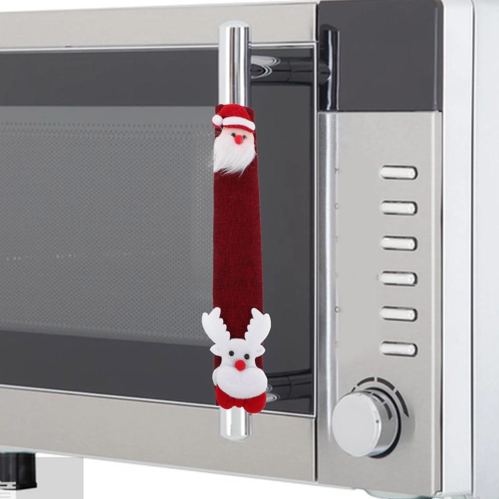 1pc Door Pull Gloves Christmas Decoration Practical Kitchen Appliance Handle Covers for New Year Christmas Microwave Fridge Oven
