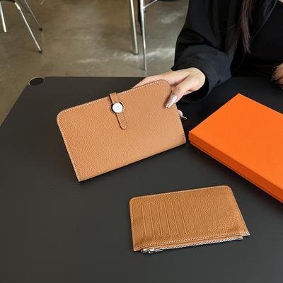 Genuine Leather Women Wallets First Layer of Cowhide Clutch Bag High Capacity Long Wallet With Coin Purse Phone Hasp Clutches