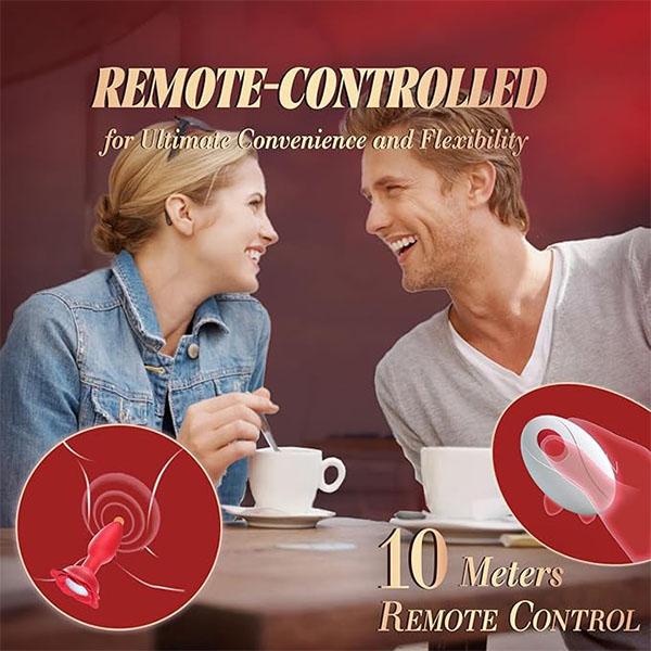 Rose Sex Toys Vibrators, 360°Rotation Adult Toys for Women, Remote Control 10 Vibrating Rotating Modes, Couple Sex Toy Prostate Massager