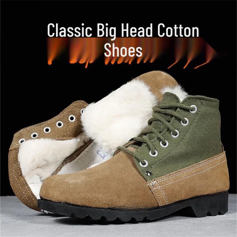 Aojieluo Men s Winter Wool-Lined Work Safety Boots 38