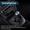 TUCKBOLD Manual Gear Shift Knob Cover for Volkswagen Amarok Front Gearbox Stick Shift Lever Black Plastic Faux 1 Piece 6-Speed Knob, Leather,