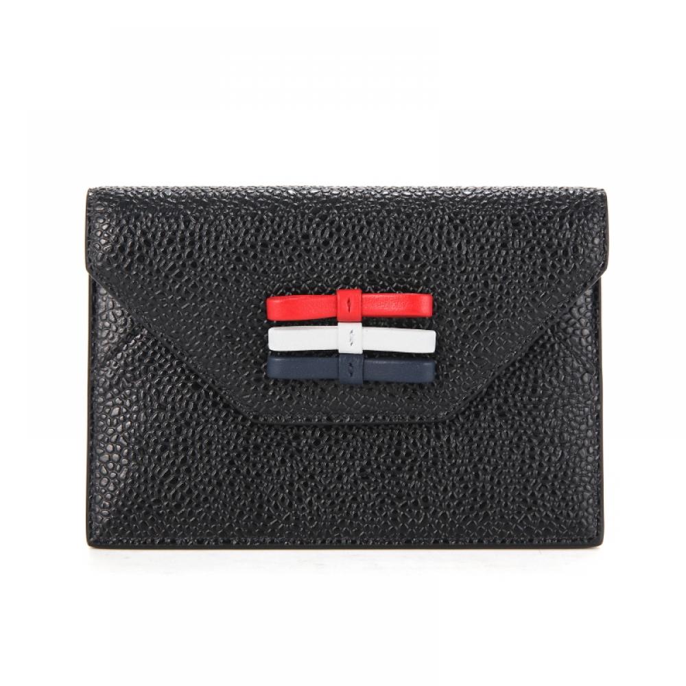 Tom Brown Faw105a 00198 001 Three Bow Pebble Grain Three Line Tab Envelope Card Holder