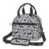 Halloween Bats Insulated Lunch Bag Reusable Thermal Cooler Bento Tote Bags with Adjustable Shoulder Strap for Work Travel Picnic