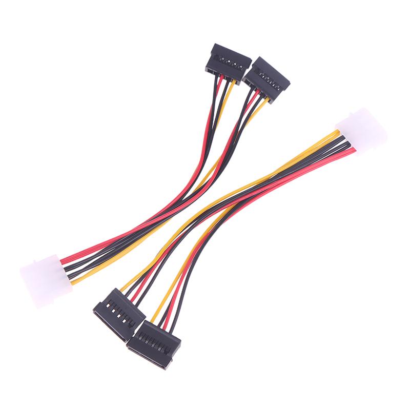 2Pcs Ide Molex 4 Pin To 2 X Sata Power Cable Serial Ata Y Splitter Hard Driver Dual Extension Cord Adapter Connector