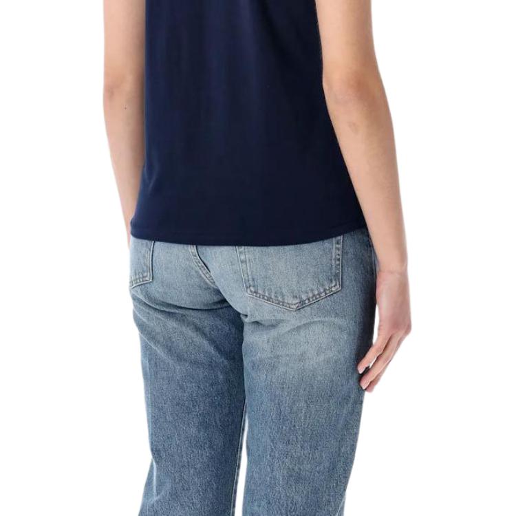 Polo Ralph Lauren Logo V-Neck Short Sleeve Pullover Regular T-Shirt Women Tops 211B14611-008