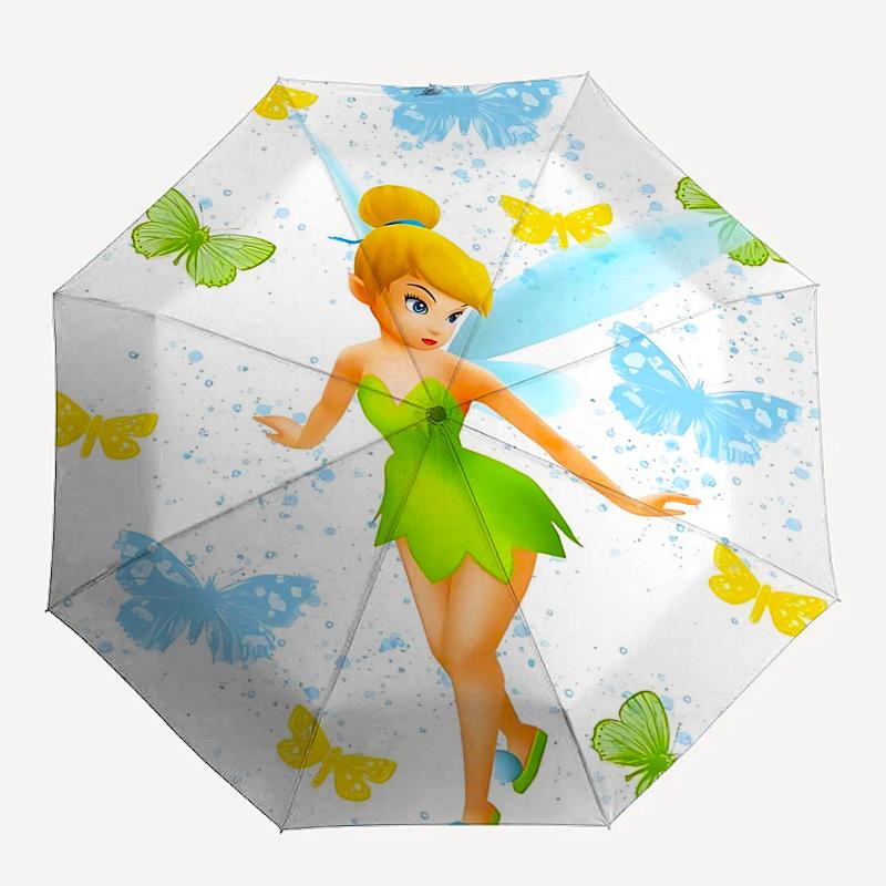 Tinker Bell Themed Travel Umbrella-8 Ribs Automatic Opening and Closing, Portable Folding Design, Compact and Stylish Umbrella