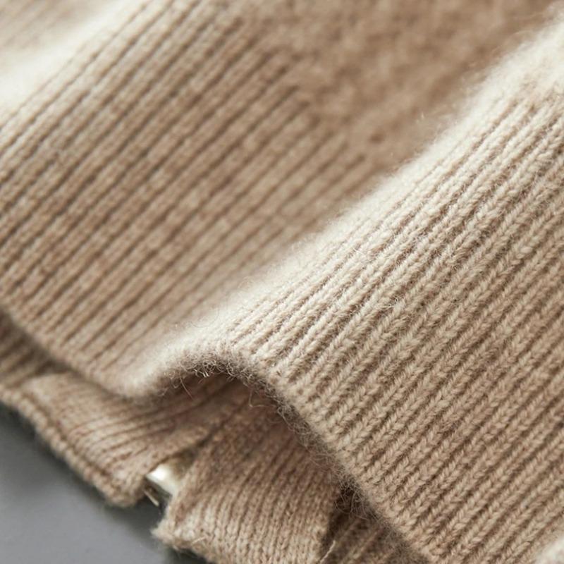 Felpa Cardigan con Zip Spessa da Uomo Maglione Lavorato a Maglia in Lana Merino Casual Larga Autunno Inverno Felpa Calda Giacca a Manica Lunga