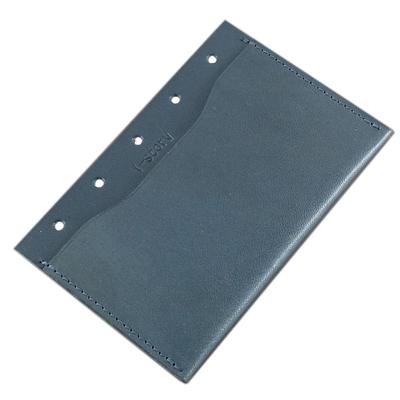 Mini System Organizer Refill Card Case Made In Japan I-story 5-Hole 3 [Tochigi Leather] (Blue)