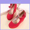 Elegant And Trendy New Fashion Women's Bow Tie Ankle Heel Platform Wedge Shoes