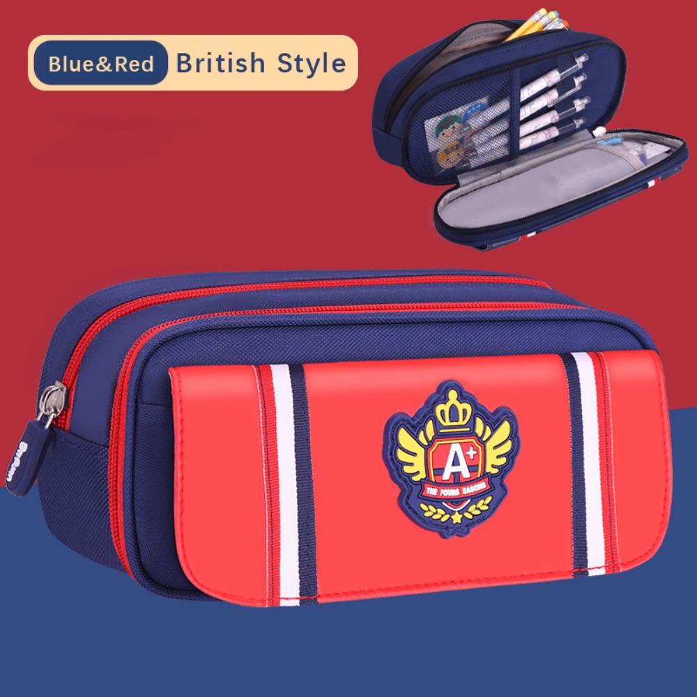 

British Style Pen Bag Large Capacity Cosmetic Storage Bag Stationery Organizer Back To School 02