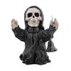 Small Halloween Statues for Shelves Resin Figurine, Spooky Skeleton Pumpkin Ghost Statue Home Accents Tiered Tray, Tabletop, Shelf, Indoor Kitchen