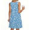 Ladies Fashion Casual Summer Vintage Floral Print Dress With Pocket Beach Holiday Vest Dress