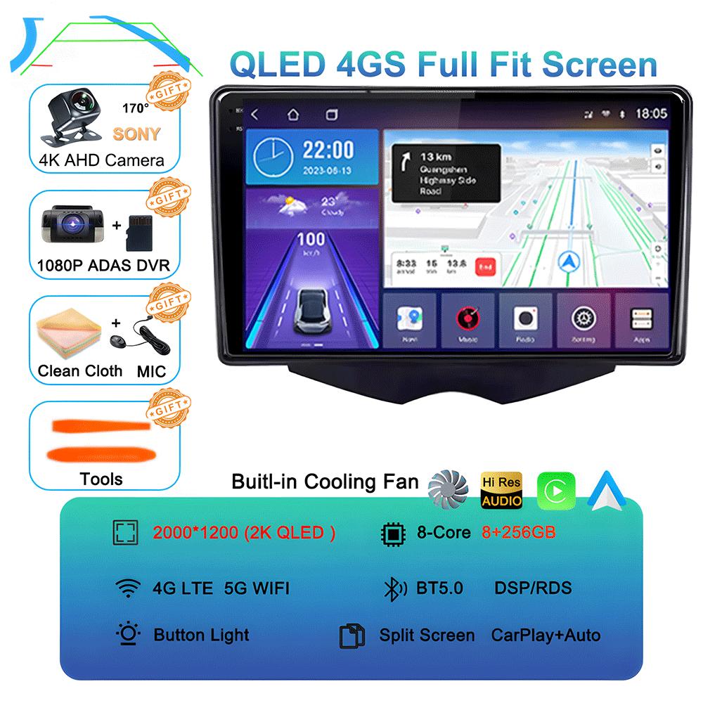 Car Radio Android 14 Carplay For Hyundai Veloster FS 2011 - 2017 Navigation Multimedia Player Stereo WiFi+4G BT DVD 360 Canera
