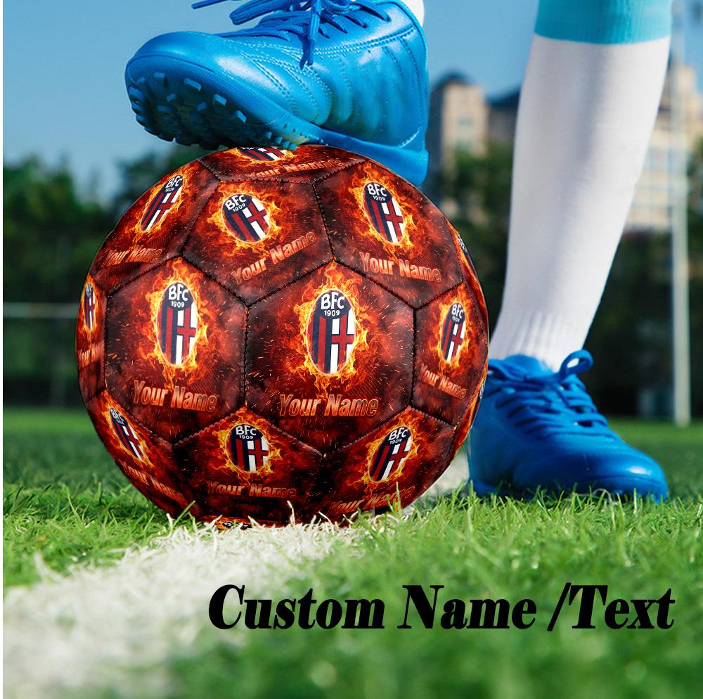 Size 5 Football Custom Name Text, Outdoor Training Soccer BallBologna FC