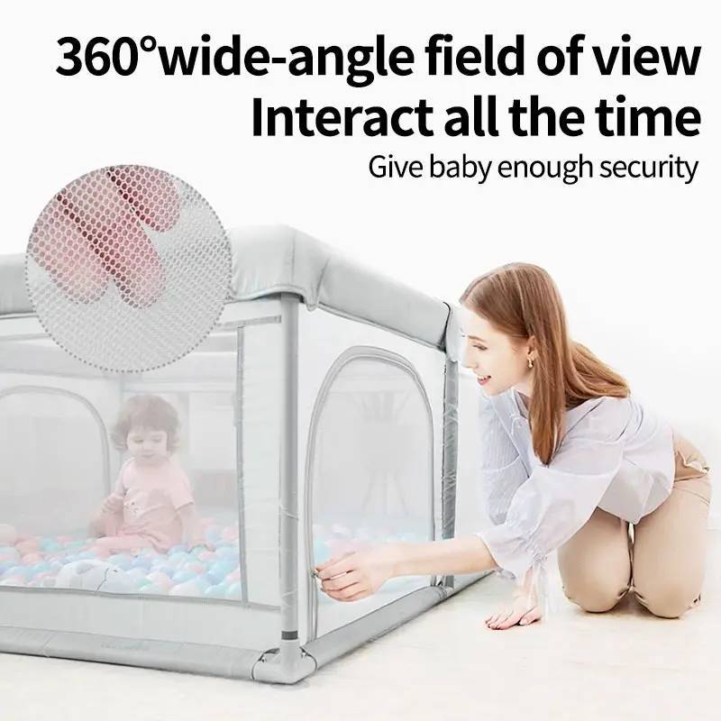 Baby Safety Fencing Playpen Indoor Gate With Ocean Ball And Hand Pull For Crawling And Learning
