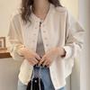 Solid Color Loose Short Sweatshirt Baseball Uniform Women Autumn Casual Jacket Top Cardigan